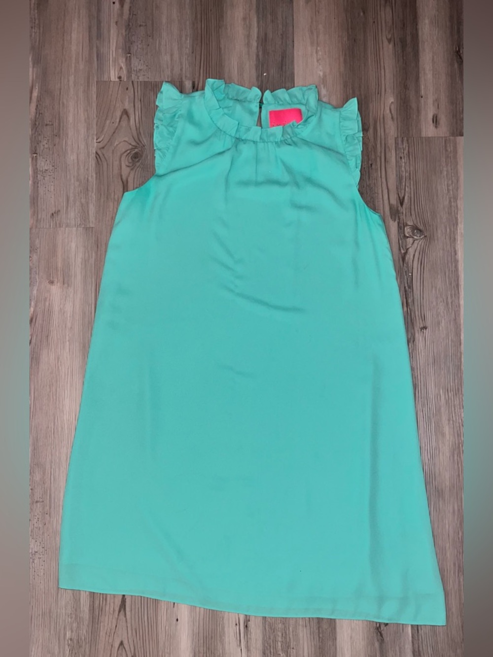 LILLY PULITZER Green Talisa Ruffled Collar Shift Dress Solid XS